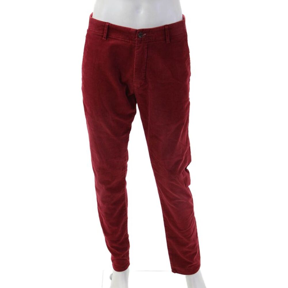 Gant Mens Chino Pants Red Button 98% Cotton 2% Elastane Size L
